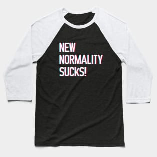 New Normality Sucks! lettering art with 3d glasses effect over white blackground. T shirt and stamps concept Baseball T-Shirt